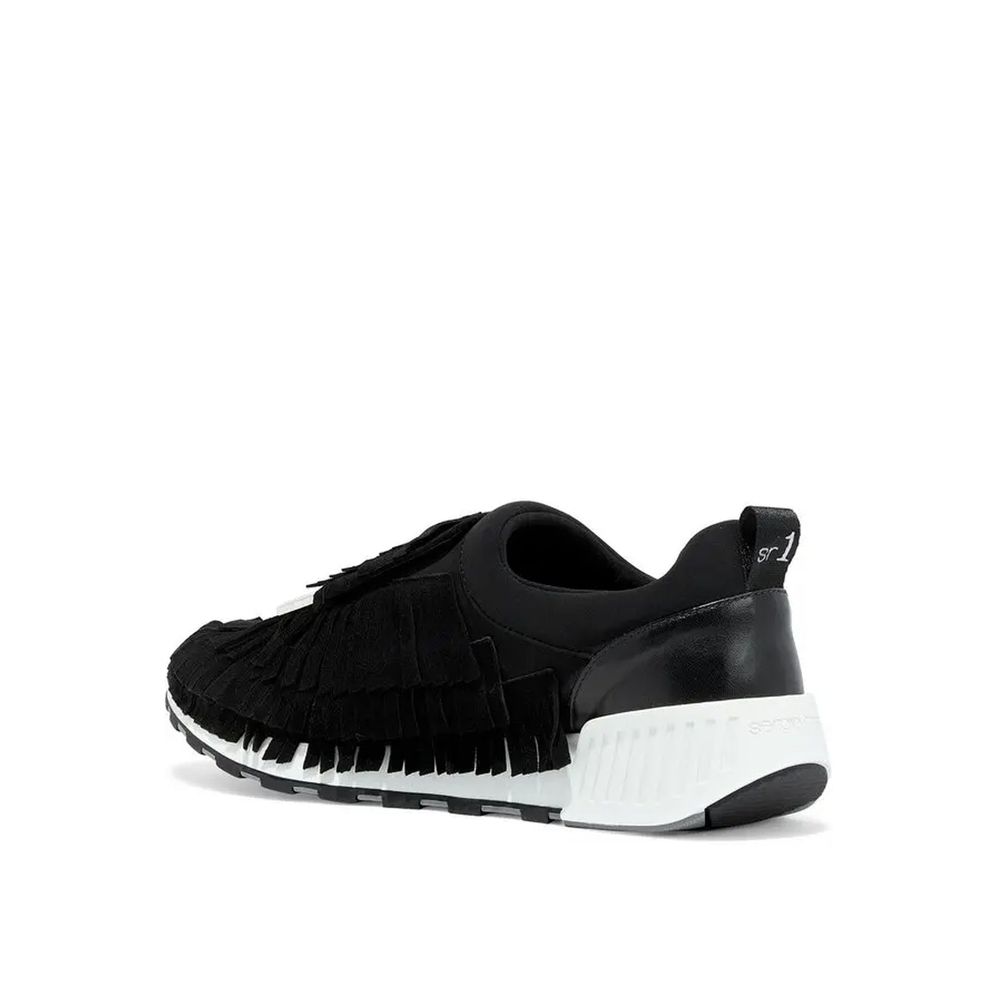 Black Fabric Athletic Sneakers