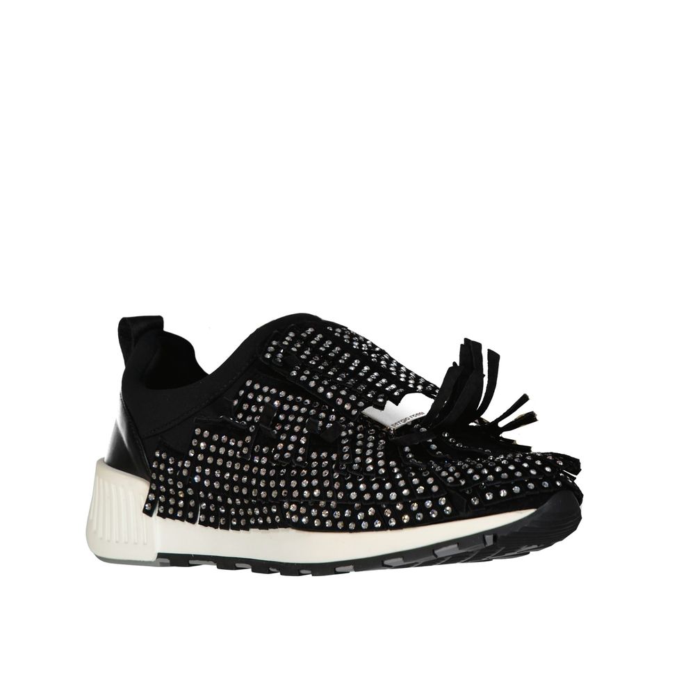 Black Fabric Athletic Sneakers