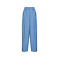 Blue Linen Casual Pants