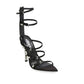 Black Calfskin Stiletto Heel Sandals