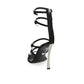 Black Calfskin Stiletto Heel Sandals
