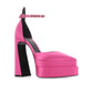 Multicolor Satin Platform Pumps