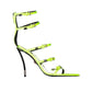 Bicolor Silk Stiletto Heel Sandals