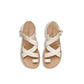 White Calfskin Flat Sandals