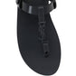 Black Calfskin Flat Sandals