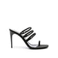 Black Silk Stiletto Heel Sandals