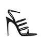 Black Silk Stiletto Heel Sandals