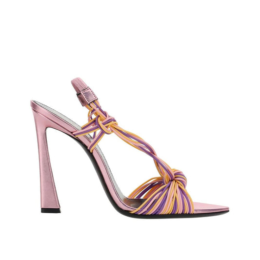 Multicolor Calfskin Stiletto Heel Sandals