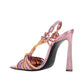 Multicolor Calfskin Stiletto Heel Sandals