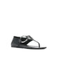 Black Calfskin Flat Sandals