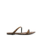 Brown Fabric Flat Sandals