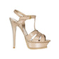 Beige Calfskin Platform Sandals