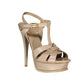 Beige Calfskin Platform Sandals