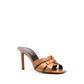 Brown Calfskin Stiletto Heel Sandals