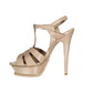Beige Calfskin Platform Sandals