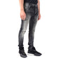 Black Cotton Skinny Jeans