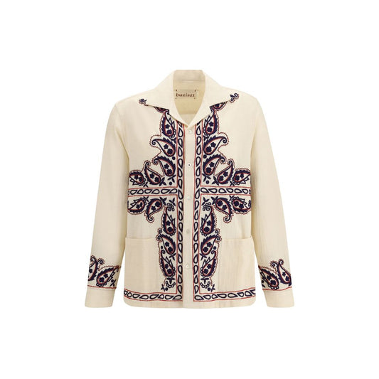 Cream Silk Pattern Shirt