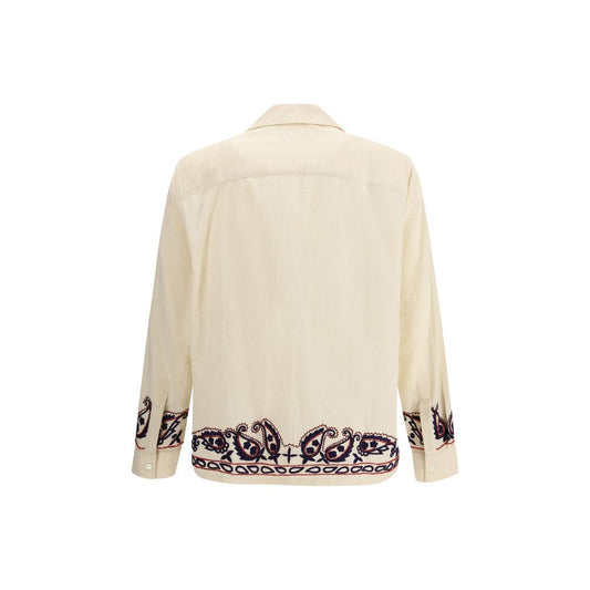 Cream Silk Pattern Shirt