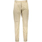 Beige Cotton Casual Pants