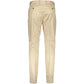 Beige Cotton Casual Pants