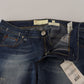 Blue Washed Cotton Slim Fit Women Denim Pants Jeans