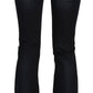 Blue Washed Mid Waist Regular Leg Boot Cut Denim Jeans