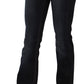 Blue Washed Mid Waist Regular Leg Boot Cut Denim Jeans