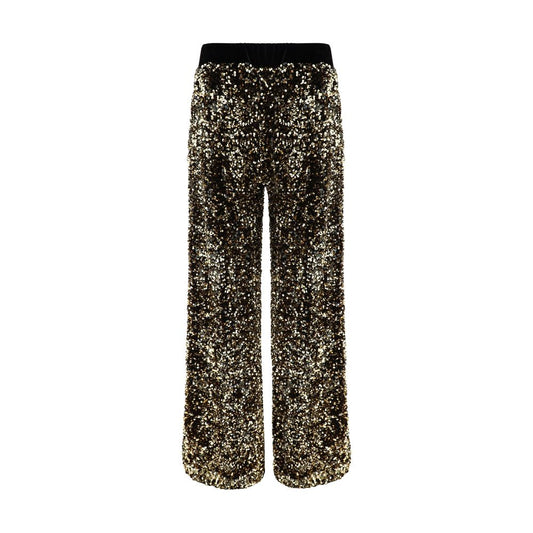Gold Polyamide Casual Pants
