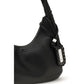 Black Recycled Leather Shoulder Bag