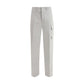 Silver Cotton Cargo Pants