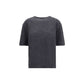 Grey Cashmere Short Sleeve Sweater