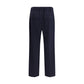Blue Wool Casual Pants