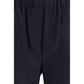 Blue Wool Casual Pants
