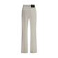 White Cotton Straight-Leg Jeans