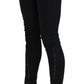 Black Low Waist Zipper Leg Skinny Denim Jeans