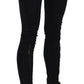 Black Low Waist Zipper Leg Skinny Denim Jeans