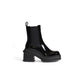 Black Polyester Ankle Boots
