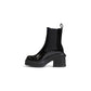 Black Polyester Ankle Boots