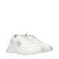 White Fabric Chunky Sneakers
