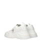 White Fabric Chunky Sneakers