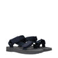 Blue Fabric Flat Sandals