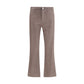 Beige Cotton Casual Pants
