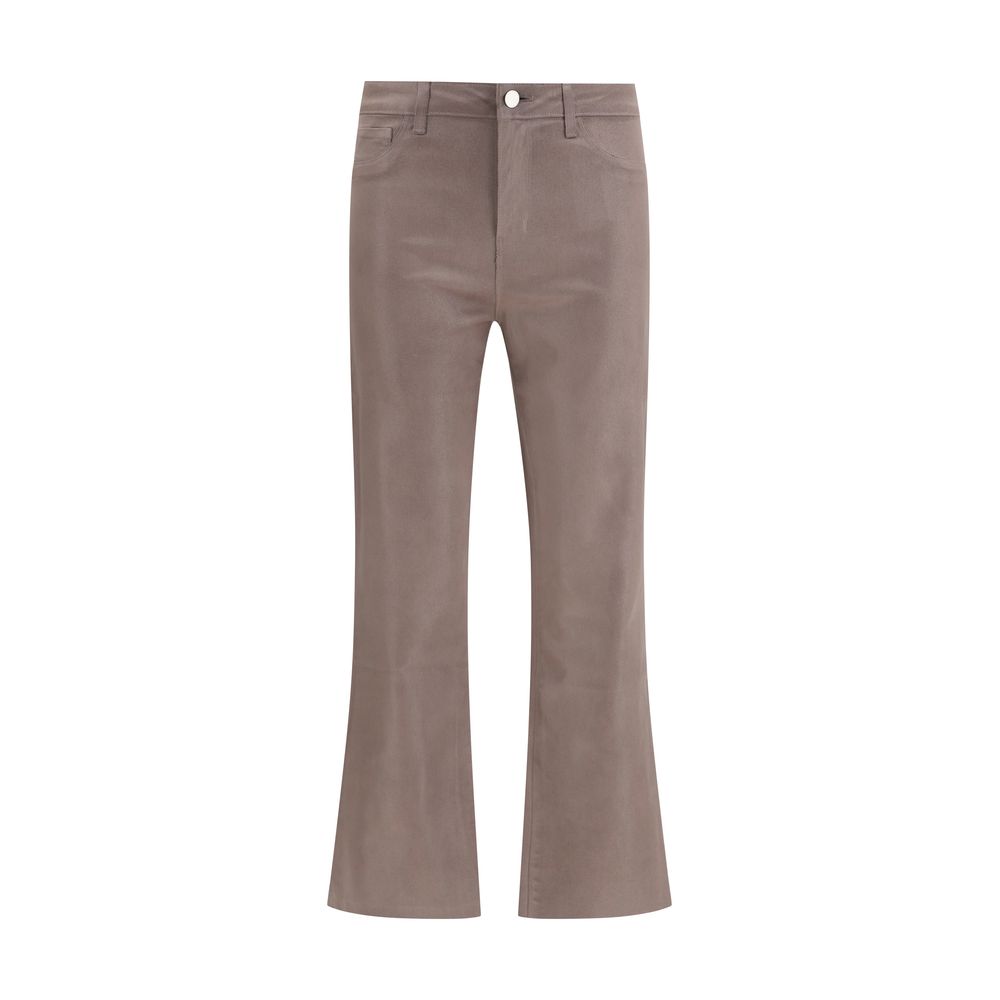 Beige Cotton Casual Pants