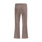 Beige Cotton Casual Pants