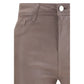 Beige Cotton Casual Pants