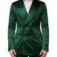 Green Satin Double Breasted Jacket Blazer