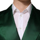 Green Satin Double Breasted Jacket Blazer