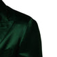 Green Satin Double Breasted Jacket Blazer