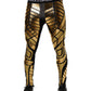 Black Gold Geometric Logo Men Leggings Pants