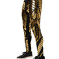 Black Gold Geometric Logo Men Leggings Pants